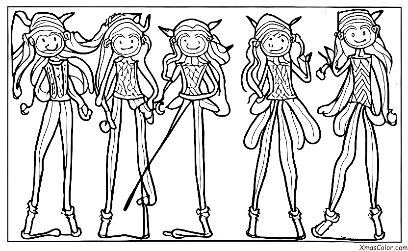 Christmas / Elves: An elf walking on stilts