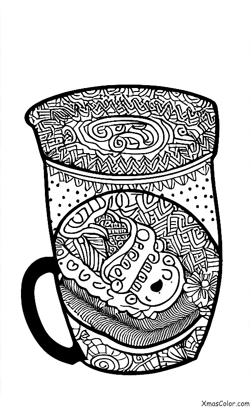Christmas / Feliz Navidad: A mug of hot cocoa with the phrase "Feliz Navidad"