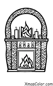 Christmas / Fireplaces: A fireplace with candles burning