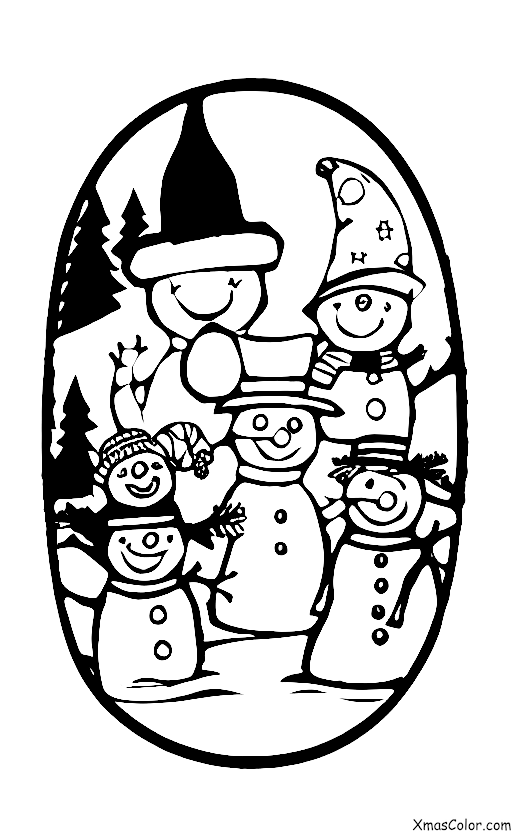 Christmas / Frosty the Snowman's Friends: Frosty and his friends sledding down a hill