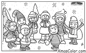 Christmas / Frosty the Snowman: Frosty playing with some kids