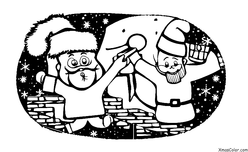Christmas / Funny Christmas: Santa getting stuck in a chimney