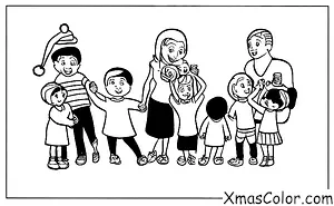 Christmas / Games: A family playing charades
