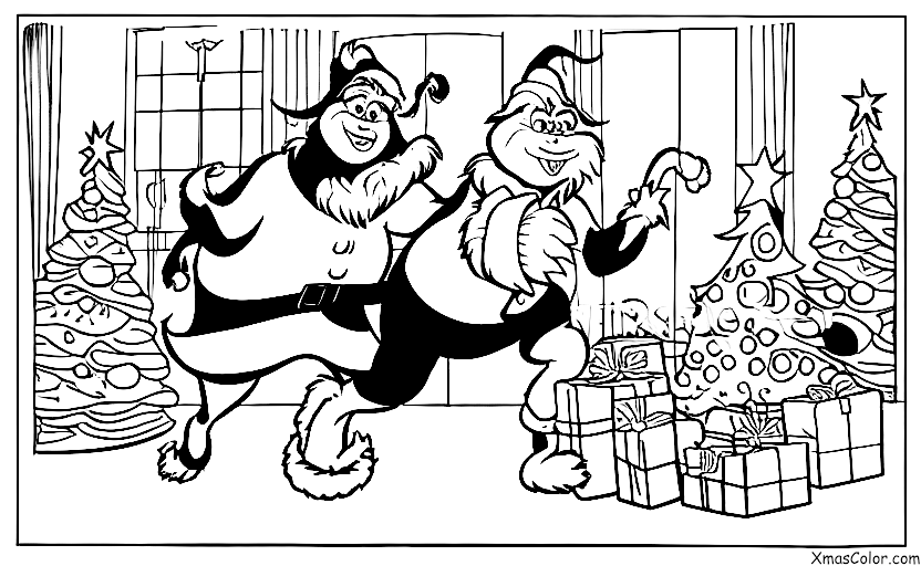 Christmas / Grinch: The Grinch being chased by Santa
