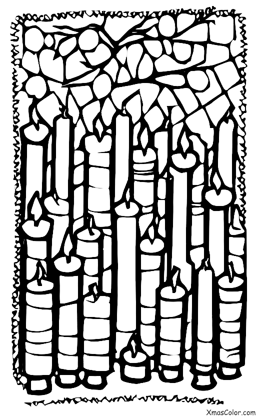 Christmas / Hanukkah: A menorah with eight candles, one for each night of Hanukkah