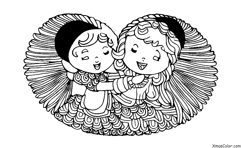 Christmas / Hark! The Herald Angels Sing: An angel singing on a cloud