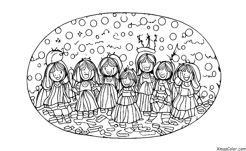 Christmas / Hark! The Herald Angels Sing: The angelic choir singing in a field of snow