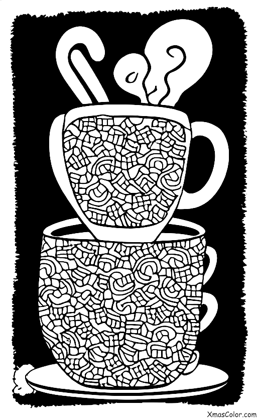 Christmas / Hot Cocoa: A mug of hot cocoa with marshmallows