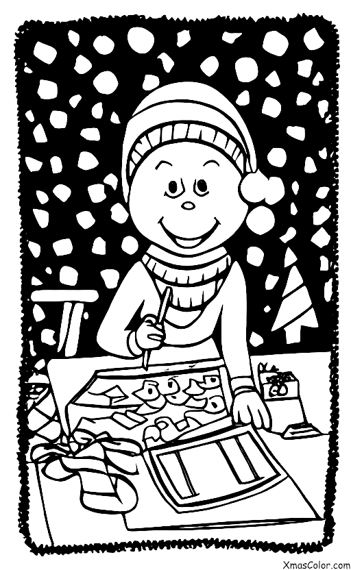 Christmas / I'll Be Home for Christmas: A child writing a letter to Santa