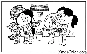 Christmas / I'll Be Home for Christmas: A family putting up Christmas lights outside their home