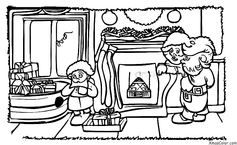 Christmas / Jolly Old Saint Nicholas: Jolly Old Saint Nicholas coming down the chimney