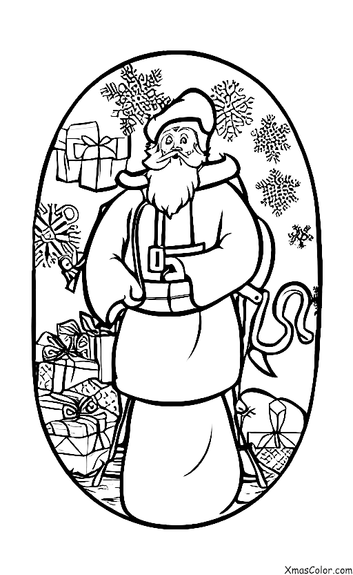 Christmas / Jolly Old Saint Nicholas: Jolly Old Saint Nicholas driving his sleigh through the snow