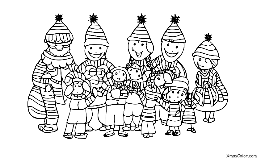 Christmas / Joy to the World: A family gathered around the Christmas tree singing "Joy to the World"