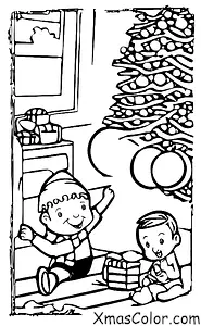 Christmas / Joy: A boy playing with a toy train