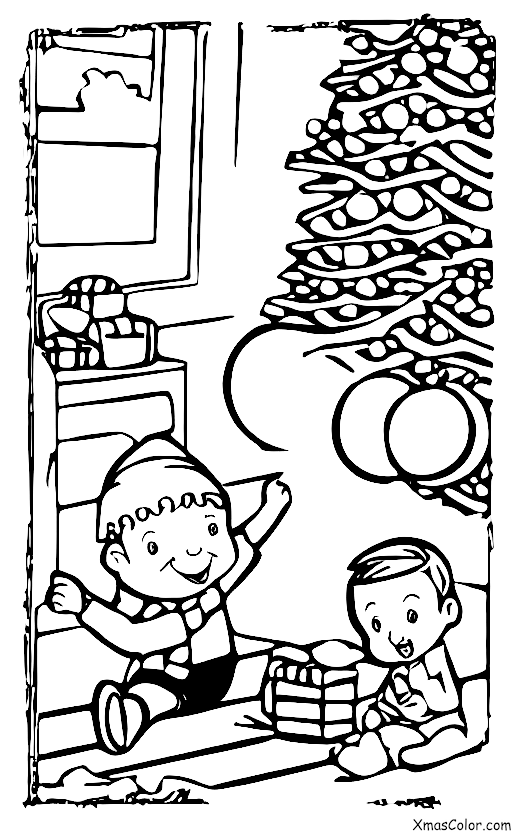Christmas / Joy: A boy playing with a toy train