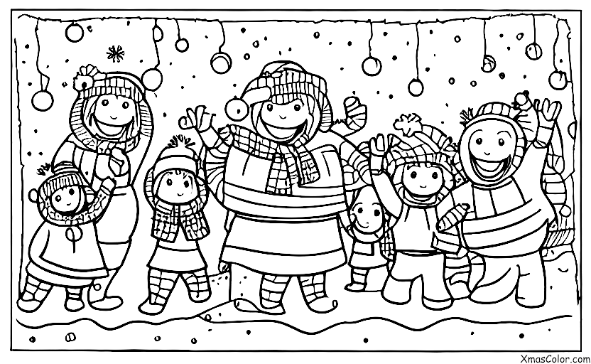 Christmas / Joy: A family having a snowball fight