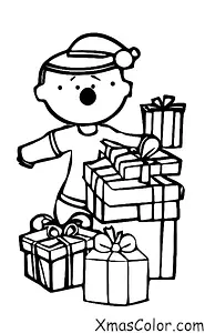 Christmas / Joy: A kid opening up a present on Christmas morning