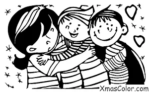 Christmas / Love: A boy hugging his mom