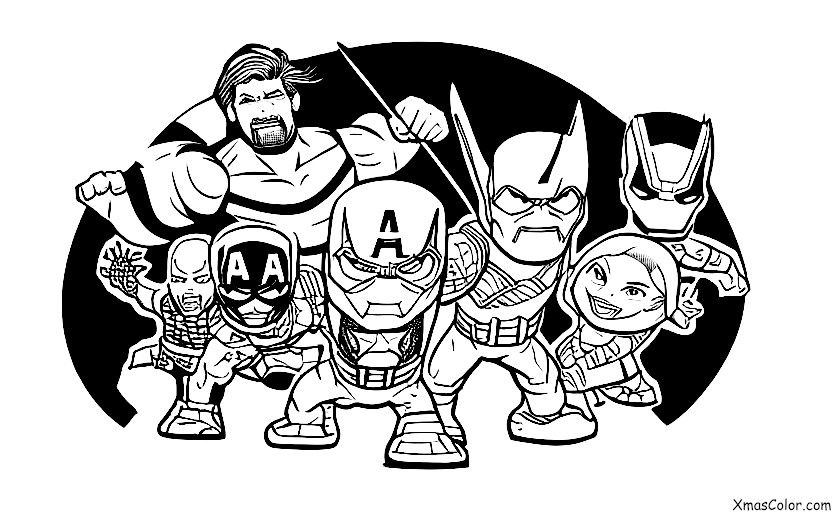 Christmas / Marvel Christmas: The Avengers fighting Thanos