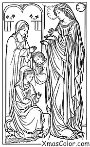 Christmas / Mary: The angel Gabriel visiting Mary