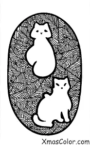 Christmas / Mistletoe: A pet cat or dog standing under the mistletoe