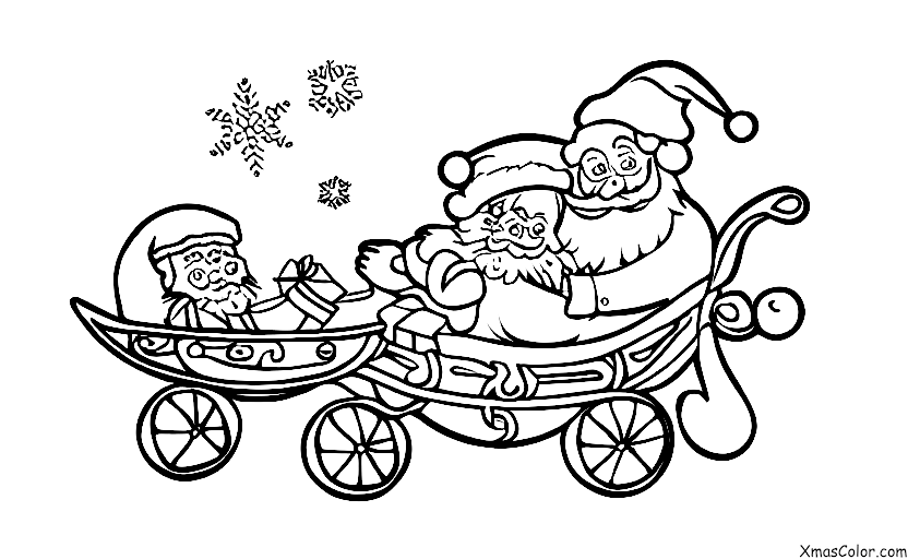 Christmas / Mistletoe: Santa in his sleigh
