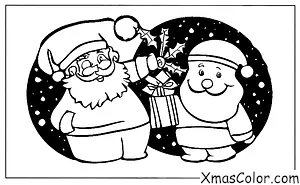 Christmas / Mistletoe: Santa standing under the mistletoe
