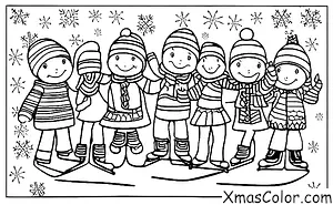 Christmas / Modern Christmas: A group of friends going ice skating