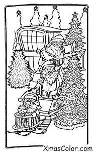 Christmas / Mr. & Mrs. Claus: Mr. & Mrs. Claus in front of their sleigh