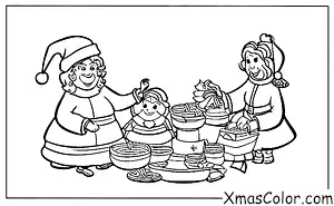 Christmas / Mrs. Claus: Mrs. Claus feeding the reindeer