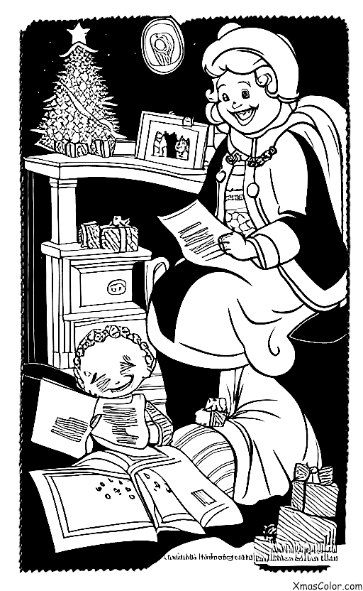 Christmas / Mrs. Claus: Mrs. Claus reading a letter from a child