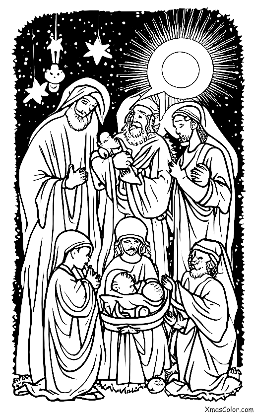 Christmas / Nativity Scene: The Nativity Scene with the Three Wise Men