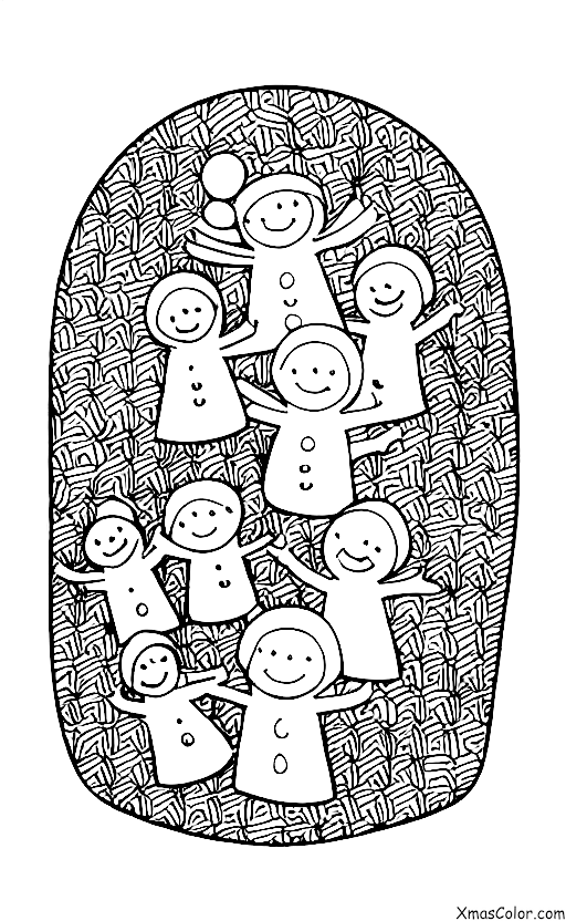 Christmas / O Come, All Ye Faithful: Children playing in the snow