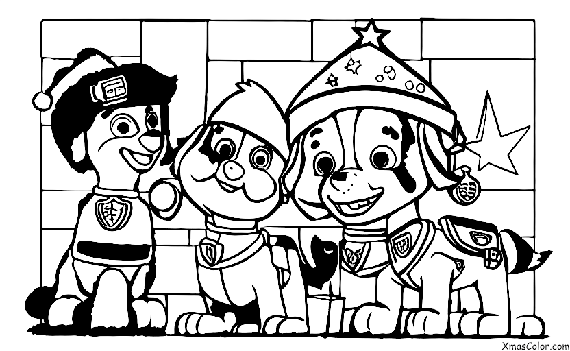 Christmas / PAW Patrol Christmas: Skye and Everest decorating the Christmas tree