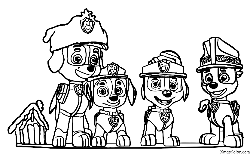 Christmas / PAW Patrol Christmas: The PAW Patrol pups making gingerbread houses