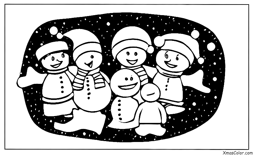 Christmas / Peace: Children playing with snow