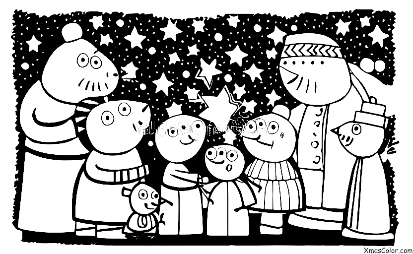 Christmas / Peppa Pig Christmas: Peppa and her family decorating the Christmas tree