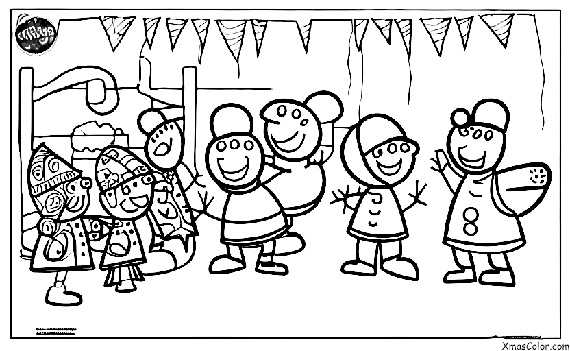 Christmas / Peppa Pig Christmas: Peppa Pig having a snowball fight