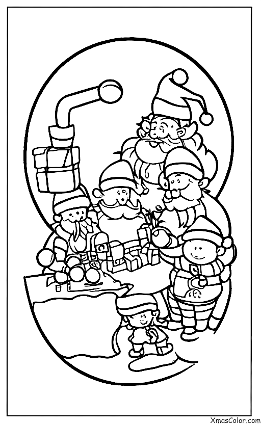 Christmas / Pixar Christmas: Santa and his elves making toys in his workshop