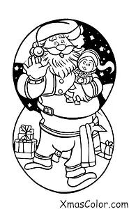 Christmas / Pixar Christmas: Santa and his reindeer flying  through the night sky