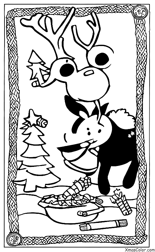 Christmas / Reindeer: A reindeer eating some carrots