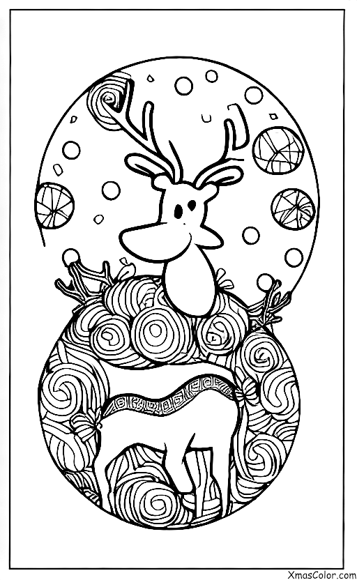 Christmas / Reindeer: A reindeer taking a nap
