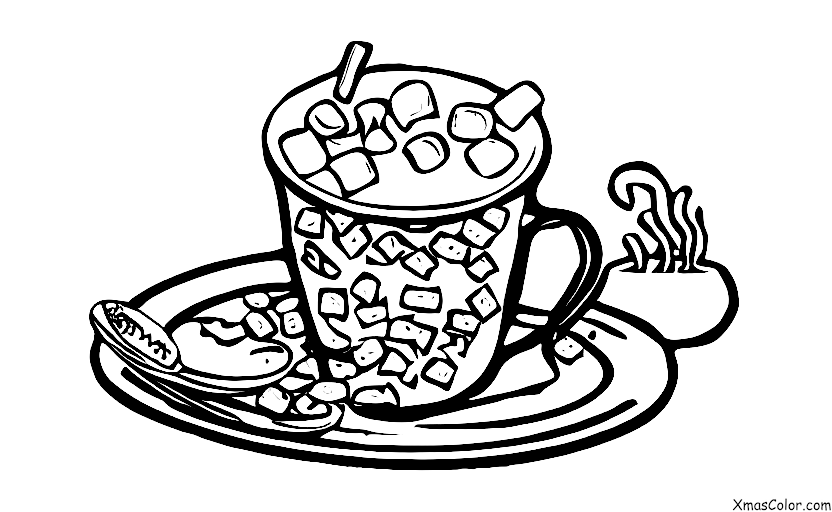 Christmas / Roasted Marshmallows: Drinking hot chocolate with roasted marshmallows