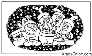 Christmas / Rudolph the Red-Nosed Reindeer: Rudolph and Santa delivering presents
