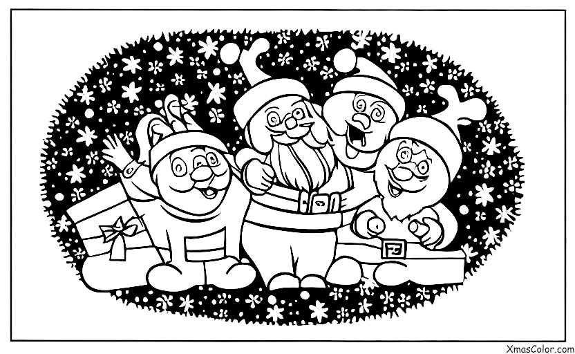 Christmas / Rudolph the Red-Nosed Reindeer: Rudolph and Santa delivering presents
