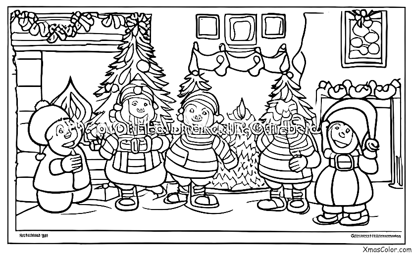 Christmas / Rudolph the Red-Nosed Reindeer: Rudolph and Santa singing Christmas carols
