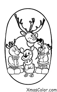 Christmas / Rudolph the Red-Nosed Reindeer: Rudolph and the other reindeer playing in the snow