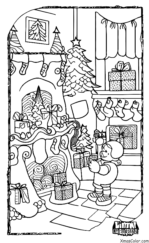 Christmas / Rudolph: Rudolph and Santa delivering presents