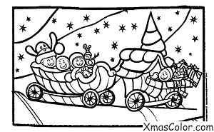 Christmas / Rudolph: Rudolph and Santa flying in the sky