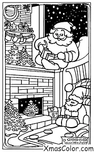 Christmas / Santa Claus: Santa eating cookies